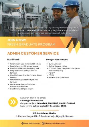 Informasi Lowongan PT Lantabura Media (Maks 30-12-2025)