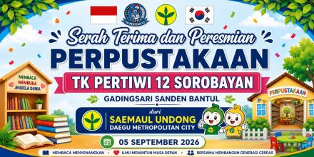 Kunjungan Lembaga CSR Korea ke Perpustakaan TK Pertiwi 12
